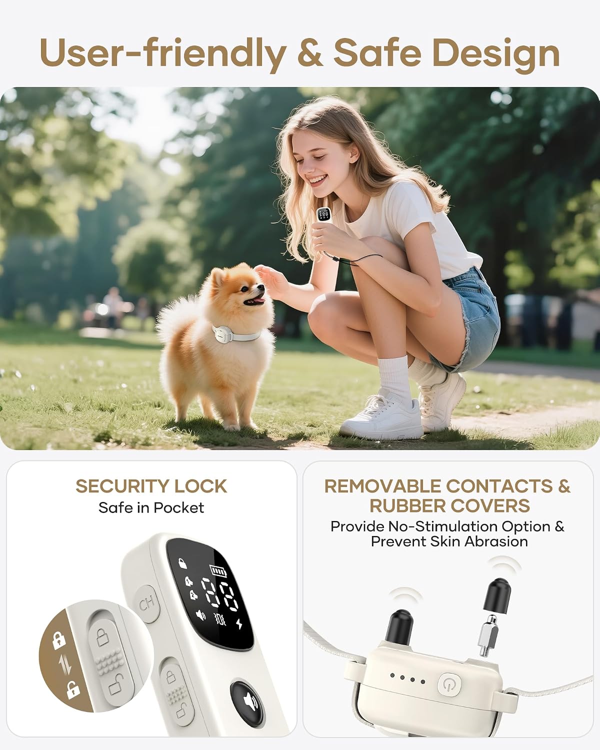 Shock Collar for 5-30lbs Mini Small Dogs,4200FT Range,White