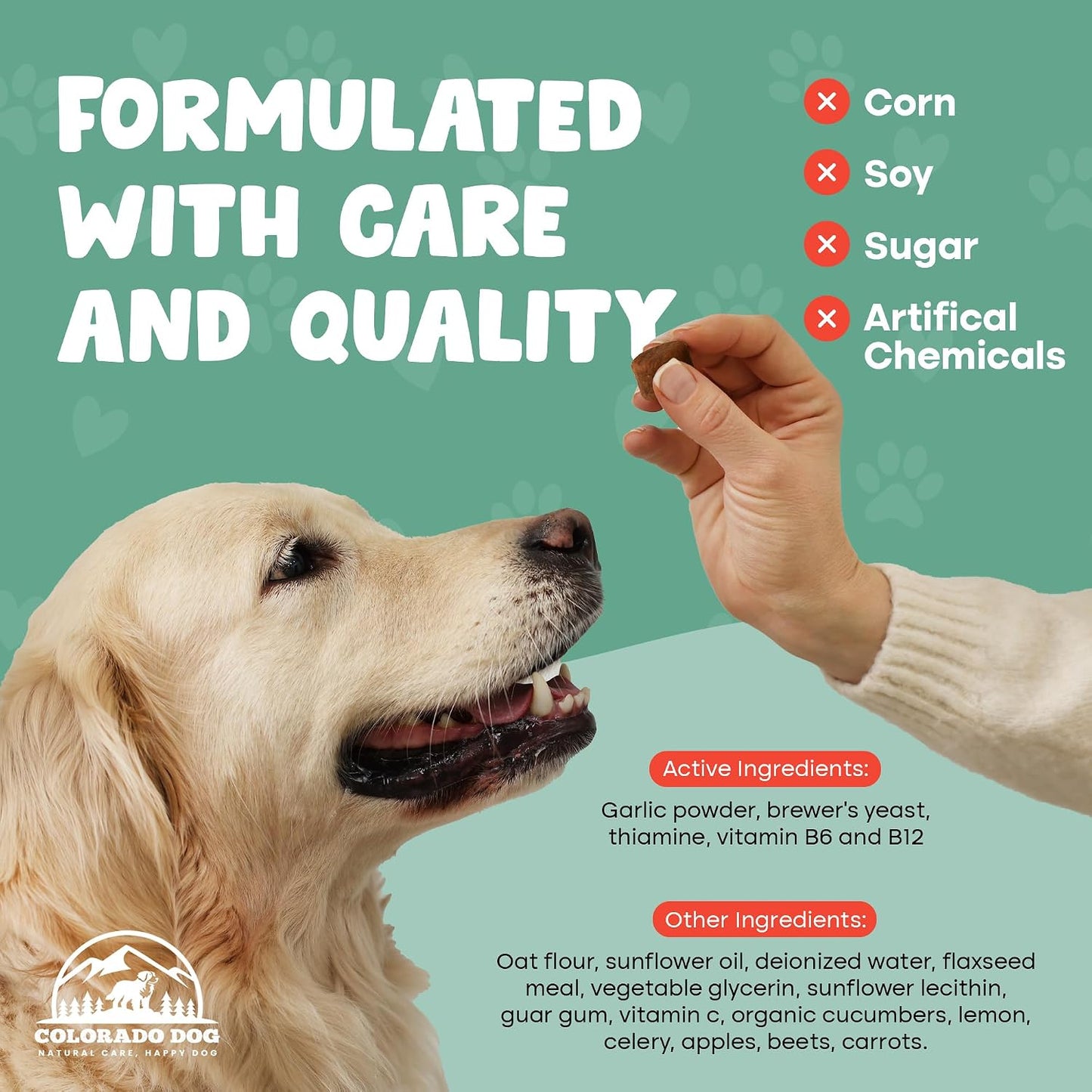 Colorado Dog Flea & Tick Chews for Dogs, 120 Ct | Bacon Flavor, Made in USA