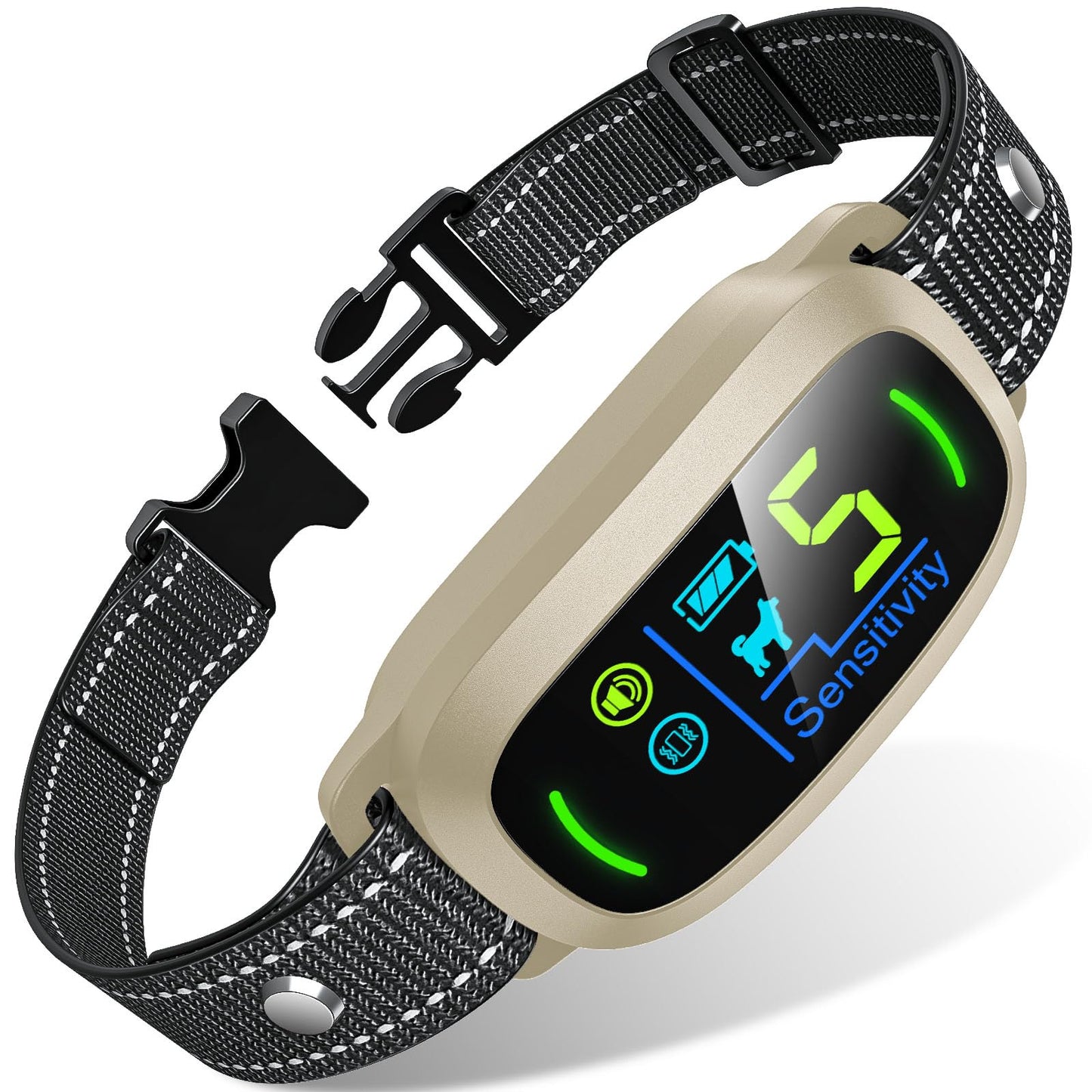 FAFAFROG Dog Bark Collar, Rechargeable Smart Collar, Anti Barking Training Collar with 5 Adjustable Sensitivity Beep Vibration, Bark Collar for Large Medium Small Dogs (Black)