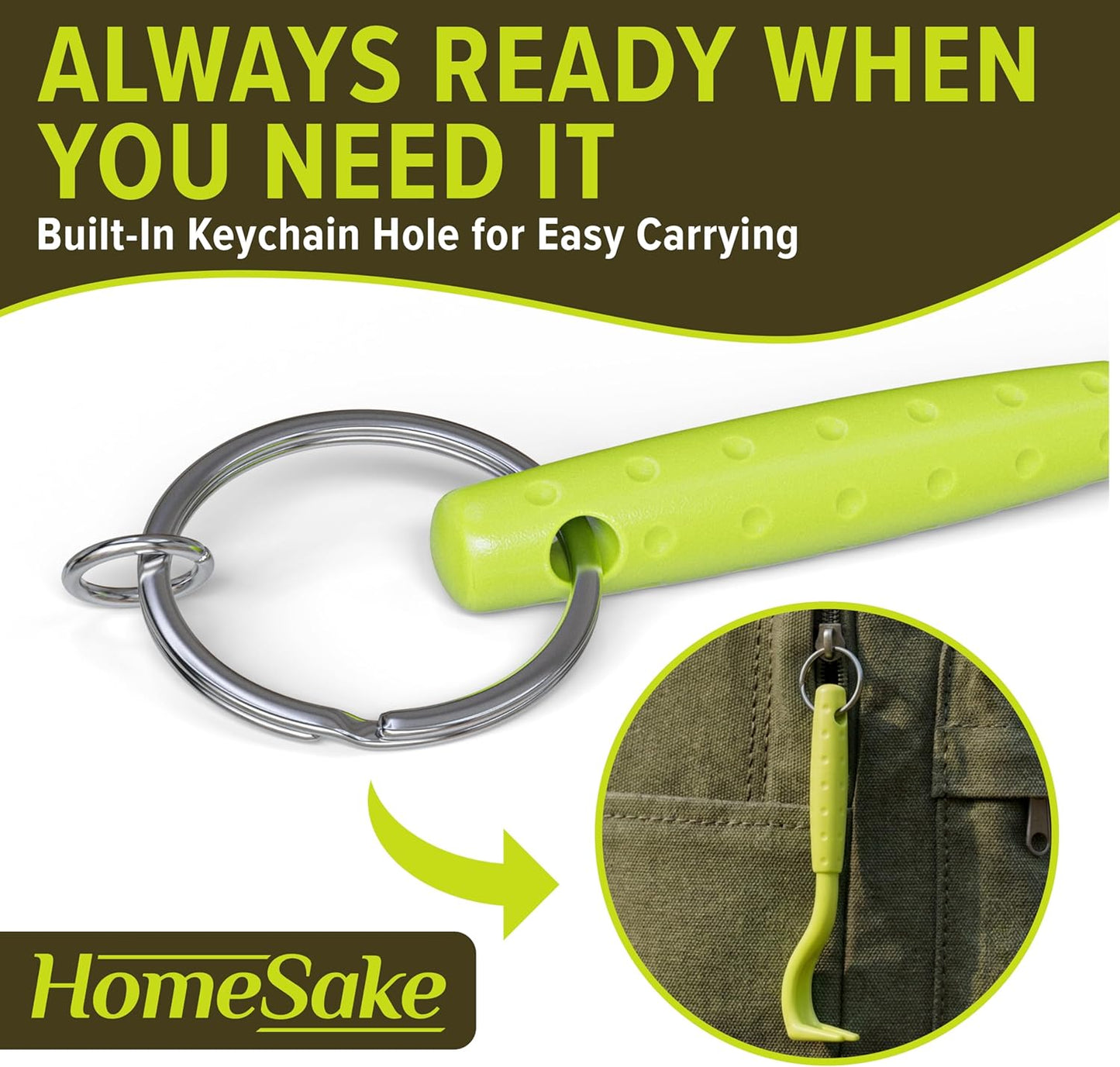 Homesake Tick Remover Tool for Dogs, Cats & Humans, 3 Pack Tick Removal Kit + Identification Card & Keychain Hole, Safely Removes Entire Tick Head & Body, Easy Portable Tool for Pets & First Aid Kits