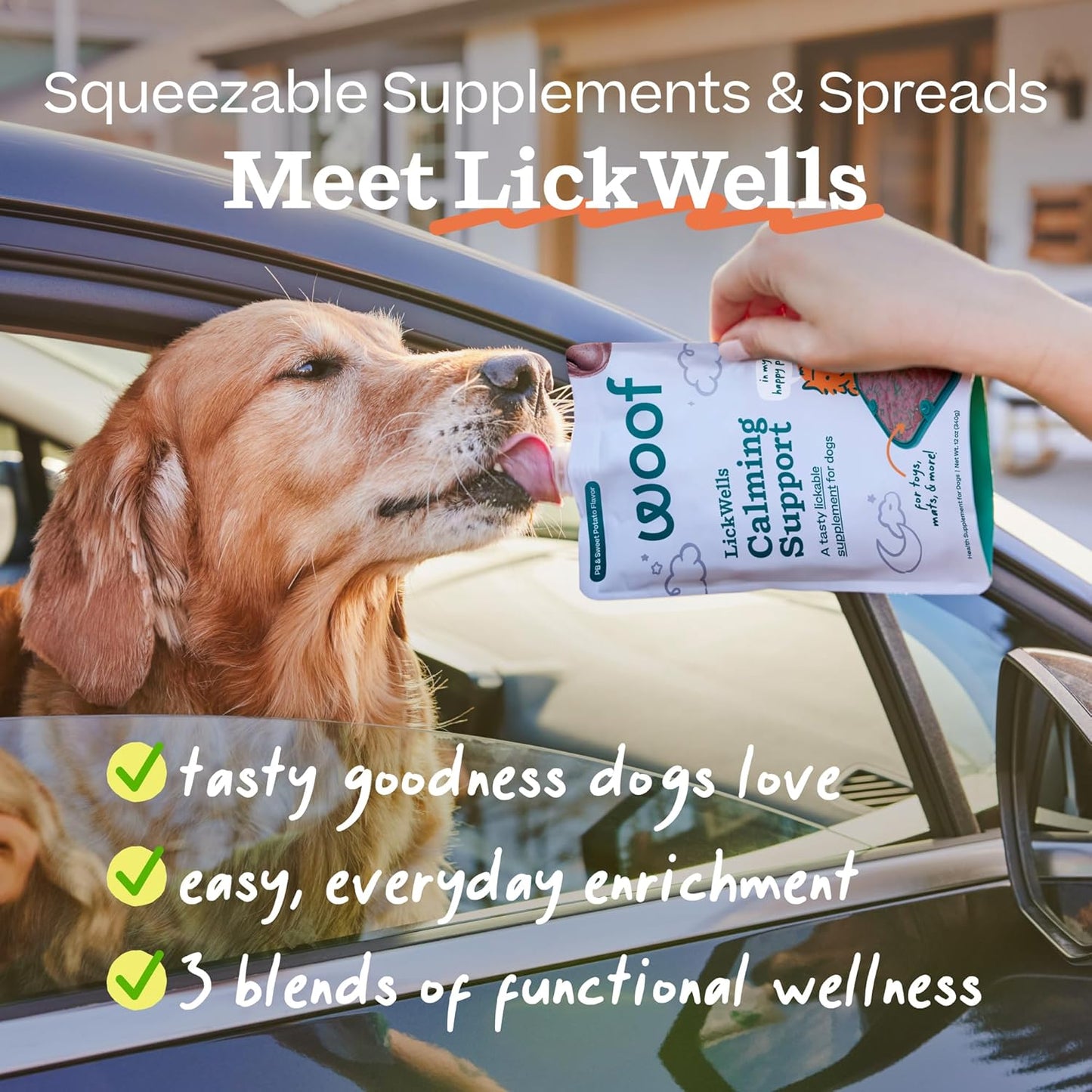 Woof LickWells Pumpkin Butter Dog Lick Mat Spread, 12 oz