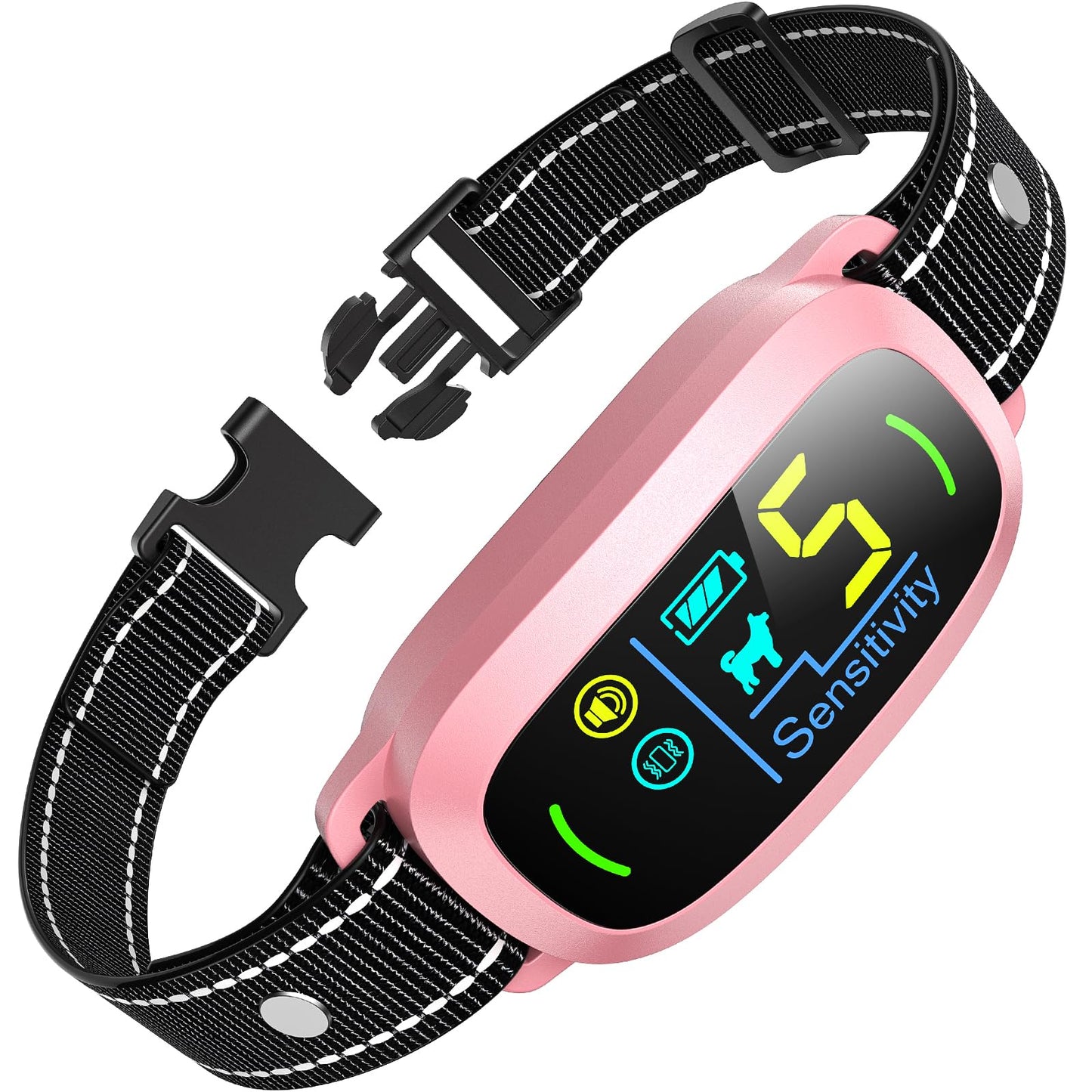 FAFAFROG Dog Bark Collar, Rechargeable Smart Collar, Anti Barking Training Collar with 5 Adjustable Sensitivity Beep Vibration, Bark Collar for Large Medium Small Dogs (Black)
