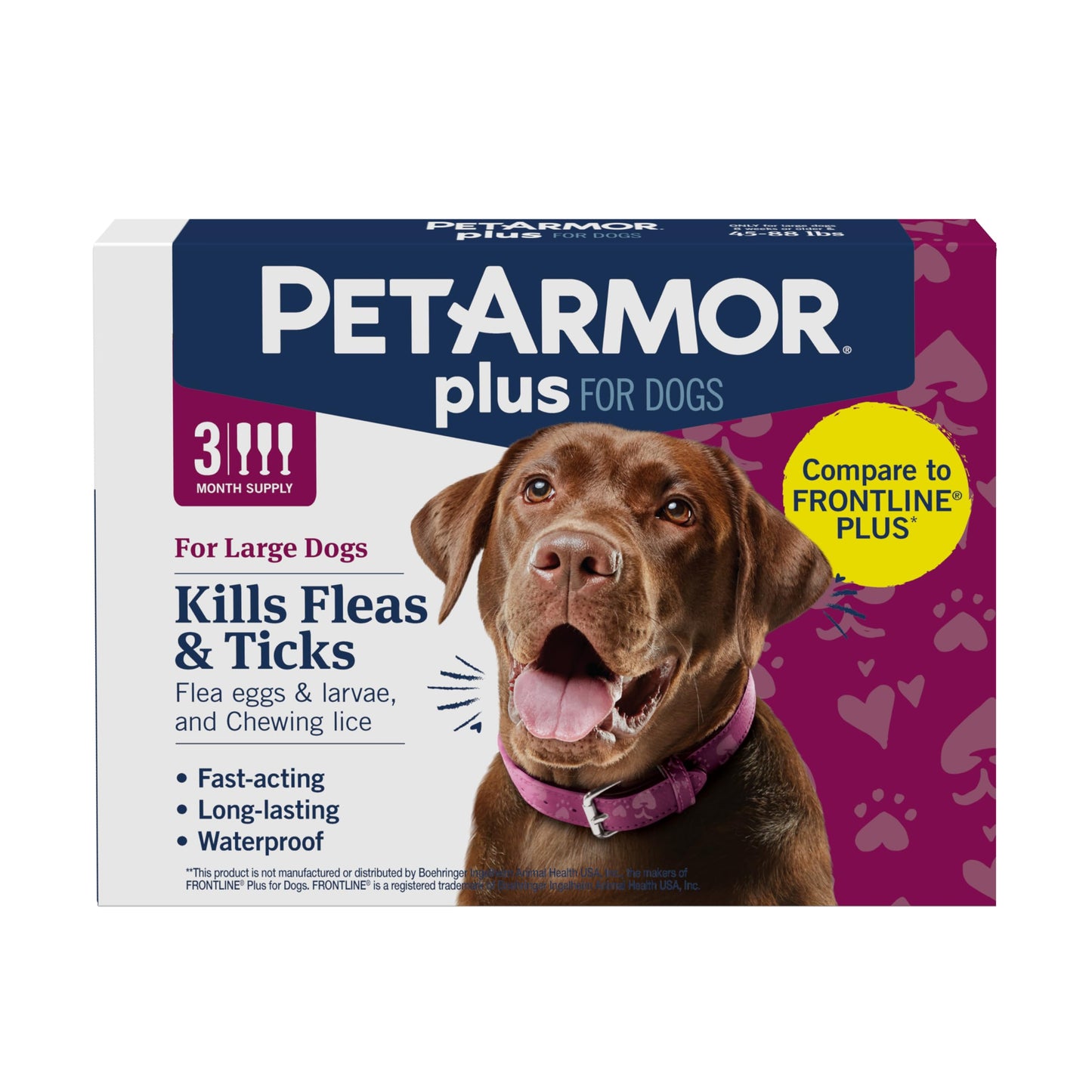 PetArmor Plus Flea & Tick Topical Dogs 89-132 lbs, 3-Month