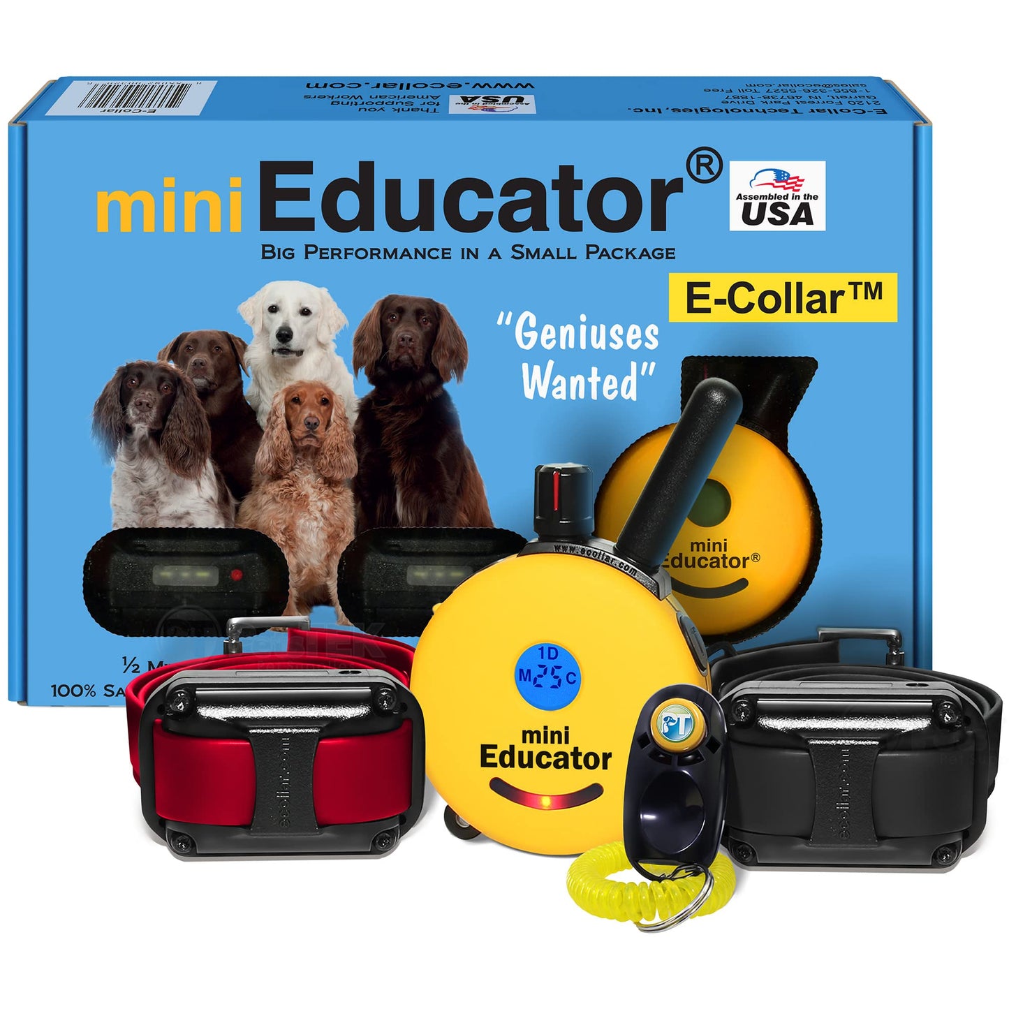 Educator ET-300 Mini E Collar for Dog Training with Remote - 1/2 Mile Range, Waterproof, 100 Blunt Stimulation Levels, Tone or Vibration Mode, Night Light Tracking for Small, Medium & Large Dogs