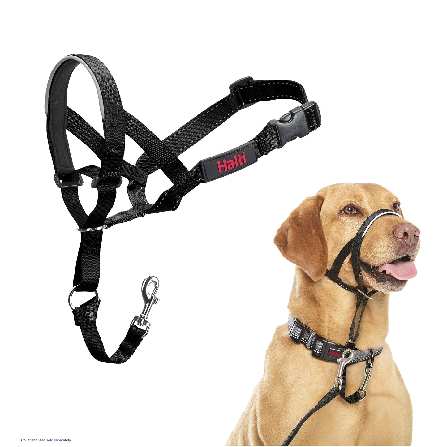 Halti Headcollar | Size 3, Black | Training Collar for Medium Dogs