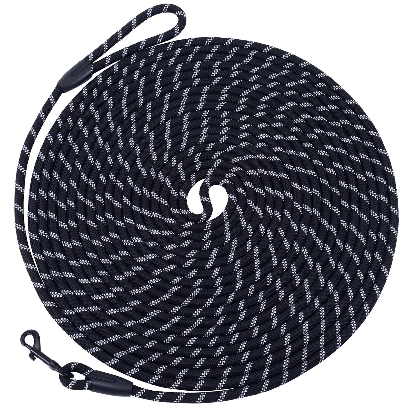 Hi Kiss Dog/Puppy Obedience Recall Training Agility Lead - 15ft 20ft 30ft 50ft 100ft Training Leash - Great for Play, Camping, or Backyard - Black 20ft