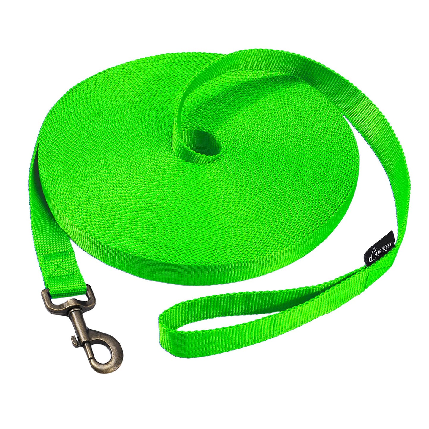 Hi Kiss Dog/Puppy Obedience Recall Training Agility Lead - 15ft 20ft 30ft 50ft 100ft Training Leash - Great for Play, Camping, or Backyard - Black 20ft