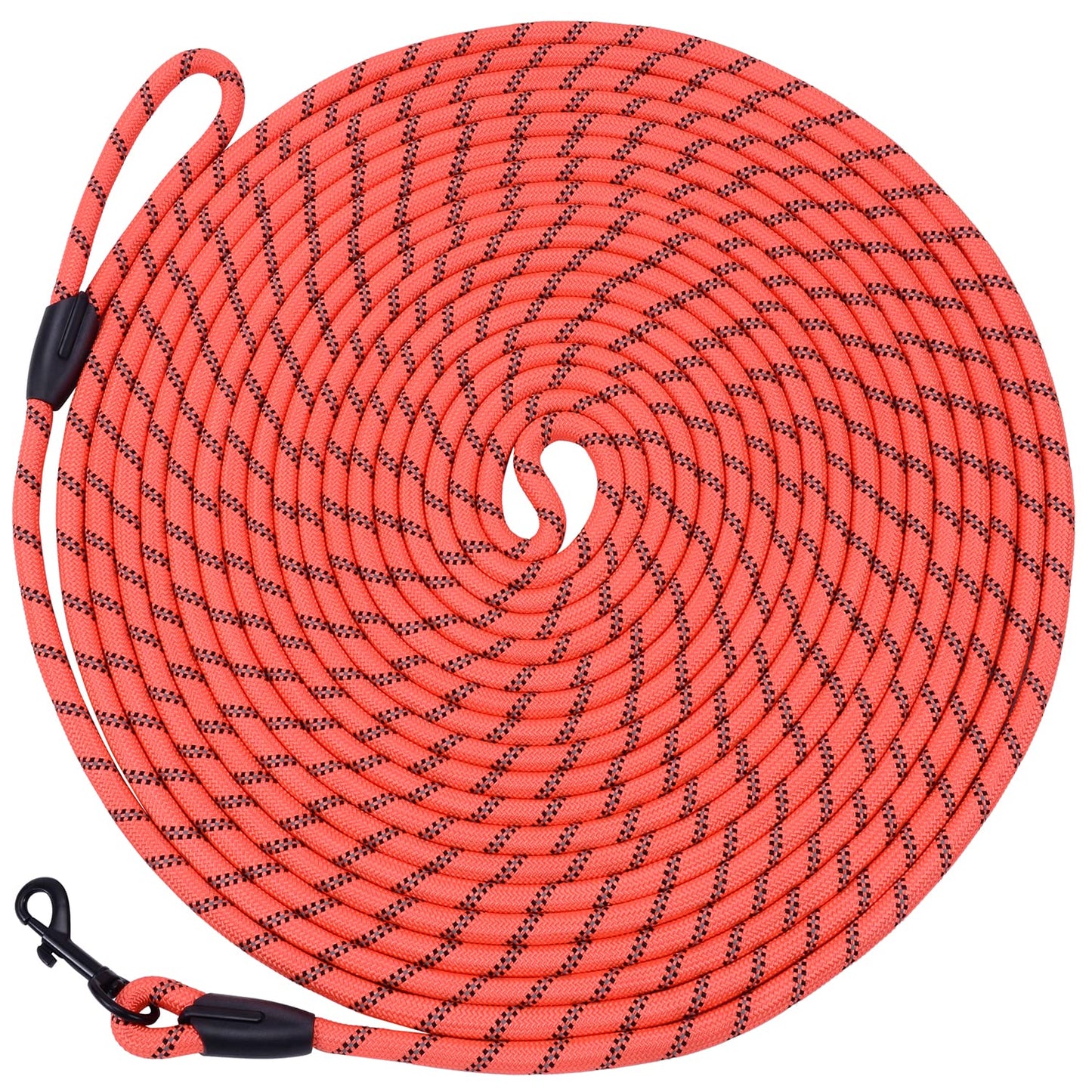 Hi Kiss Dog/Puppy Obedience Recall Training Agility Lead - 15ft 20ft 30ft 50ft 100ft Training Leash - Great for Play, Camping, or Backyard - Black 20ft