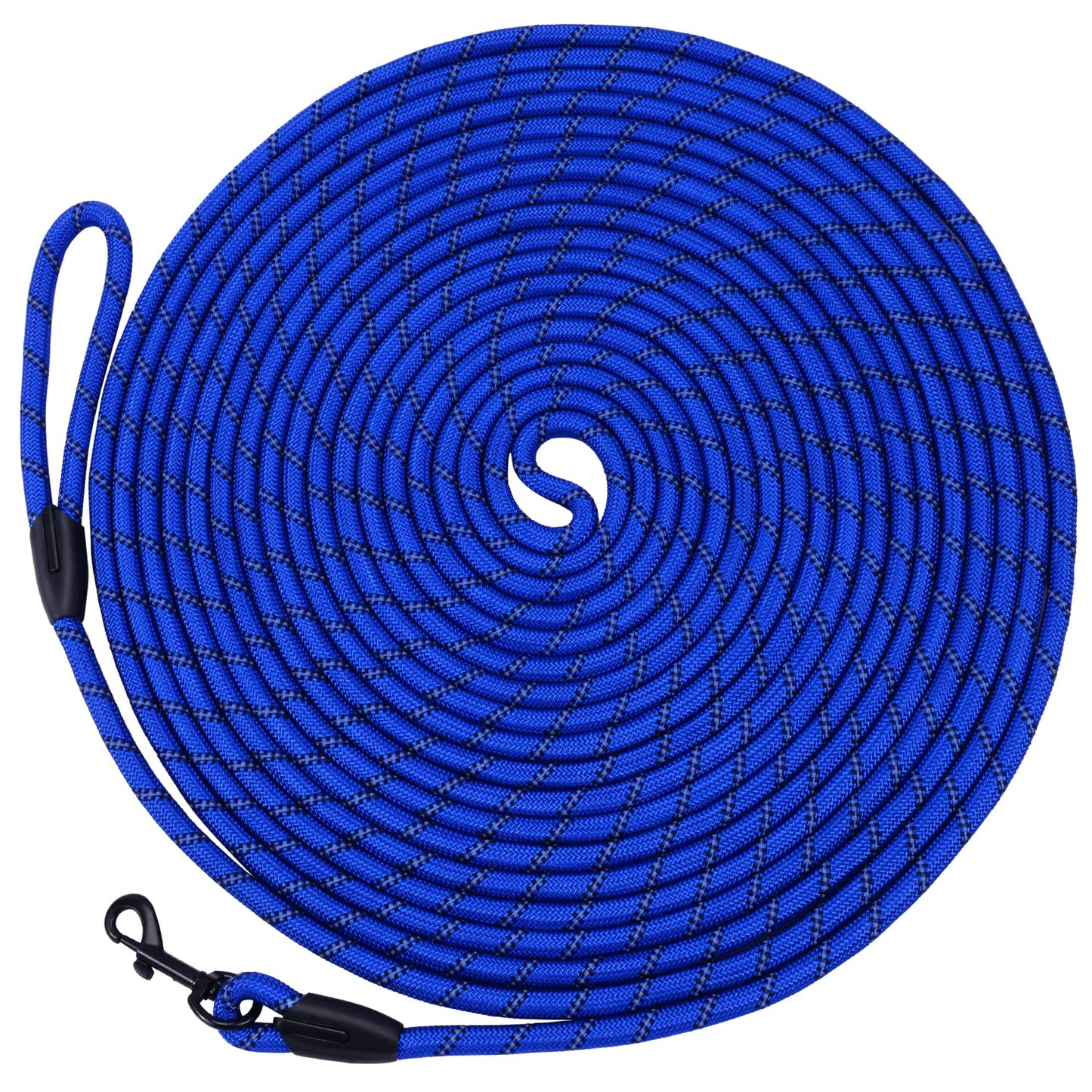 Hi Kiss Dog/Puppy Obedience Recall Training Agility Lead - 15ft 20ft 30ft 50ft 100ft Training Leash - Great for Play, Camping, or Backyard - Black 20ft
