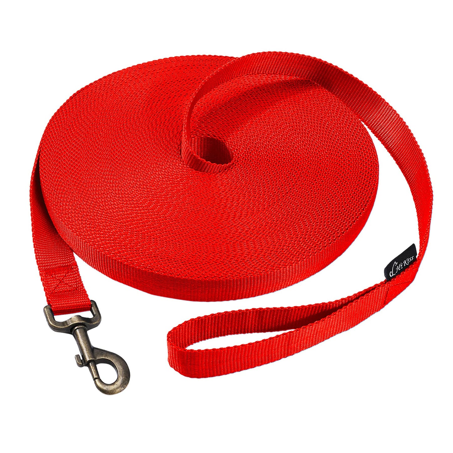 Hi Kiss Dog/Puppy Obedience Recall Training Agility Lead - 15ft 20ft 30ft 50ft 100ft Training Leash - Great for Play, Camping, or Backyard - Black 20ft