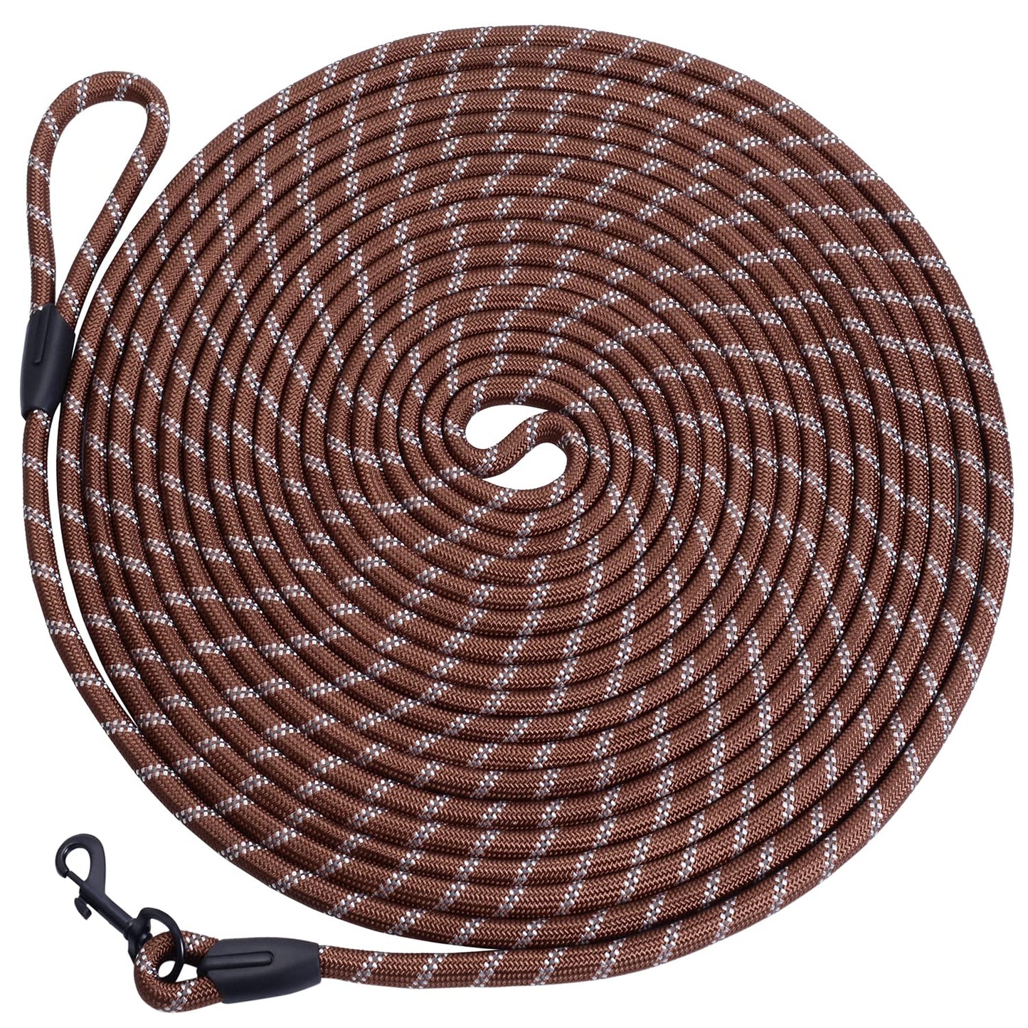 Hi Kiss Dog/Puppy Obedience Recall Training Agility Lead - 15ft 20ft 30ft 50ft 100ft Training Leash - Great for Play, Camping, or Backyard - Black 20ft