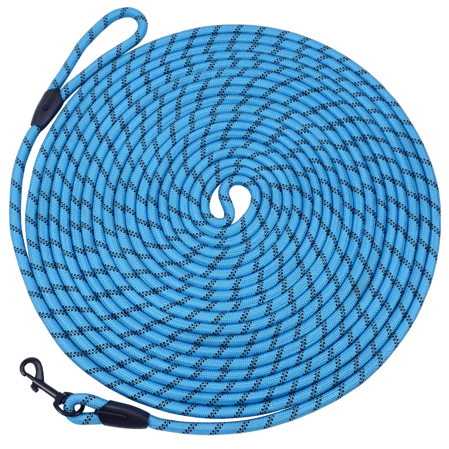 Hi Kiss Dog/Puppy Obedience Recall Training Agility Lead - 15ft 20ft 30ft 50ft 100ft Training Leash - Great for Play, Camping, or Backyard - Black 20ft
