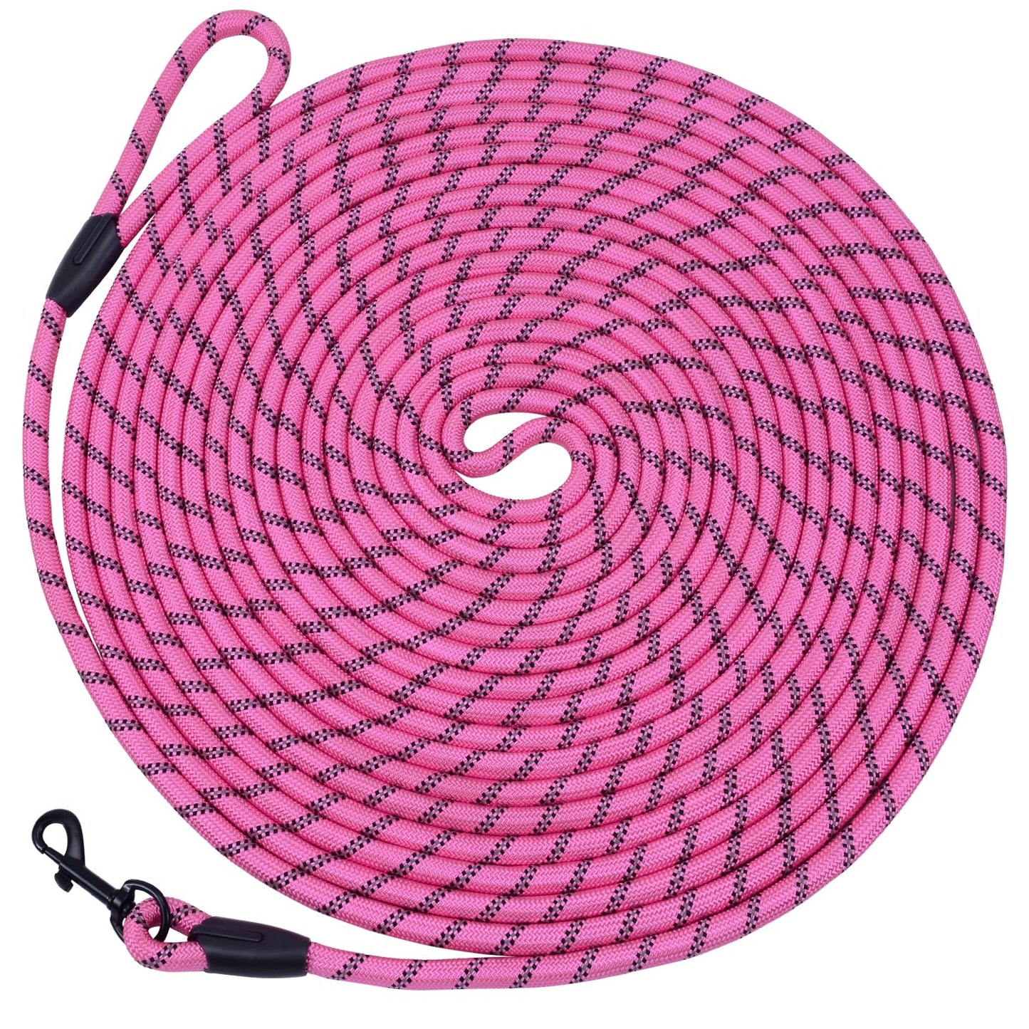 Hi Kiss Dog/Puppy Obedience Recall Training Agility Lead - 15ft 20ft 30ft 50ft 100ft Training Leash - Great for Play, Camping, or Backyard - Black 20ft